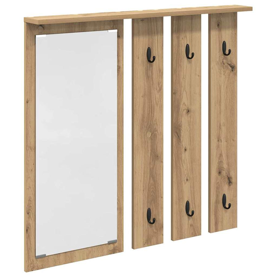 Wandgemonteerde kapstok artisanaal eikenkleurig 84 x 10 x 80 cm
