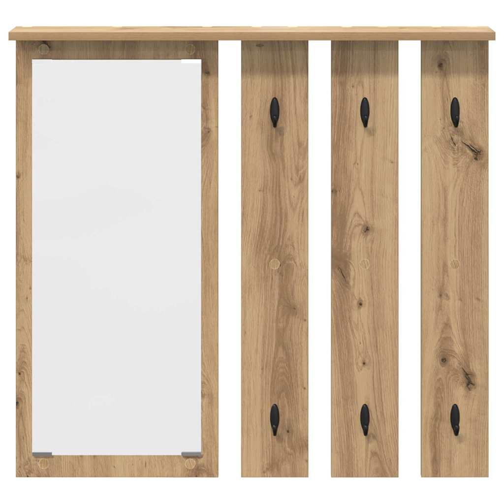 Wandgemonteerde kapstok artisanaal eikenkleurig 84 x 10 x 80 cm