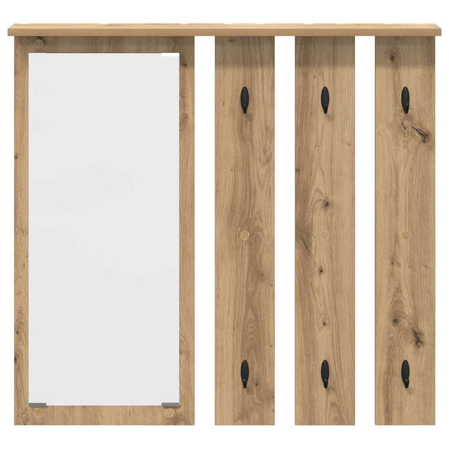 Wandgemonteerde kapstok artisanaal eikenkleurig 84 x 10 x 80 cm