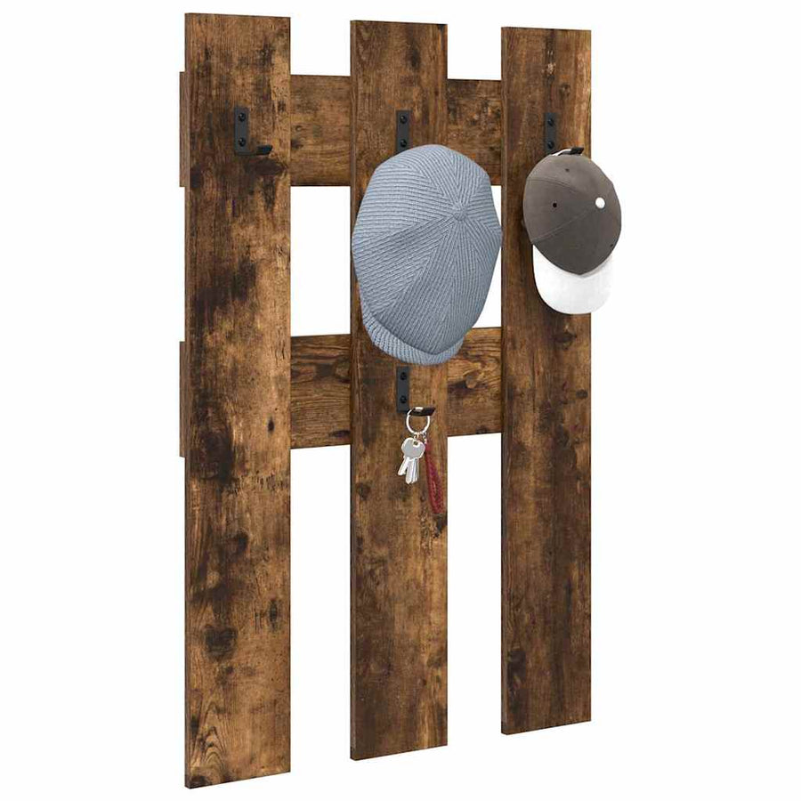 Wandgemonteerde kapstok Gerookt eiken 65 x 3 x 100 cm
