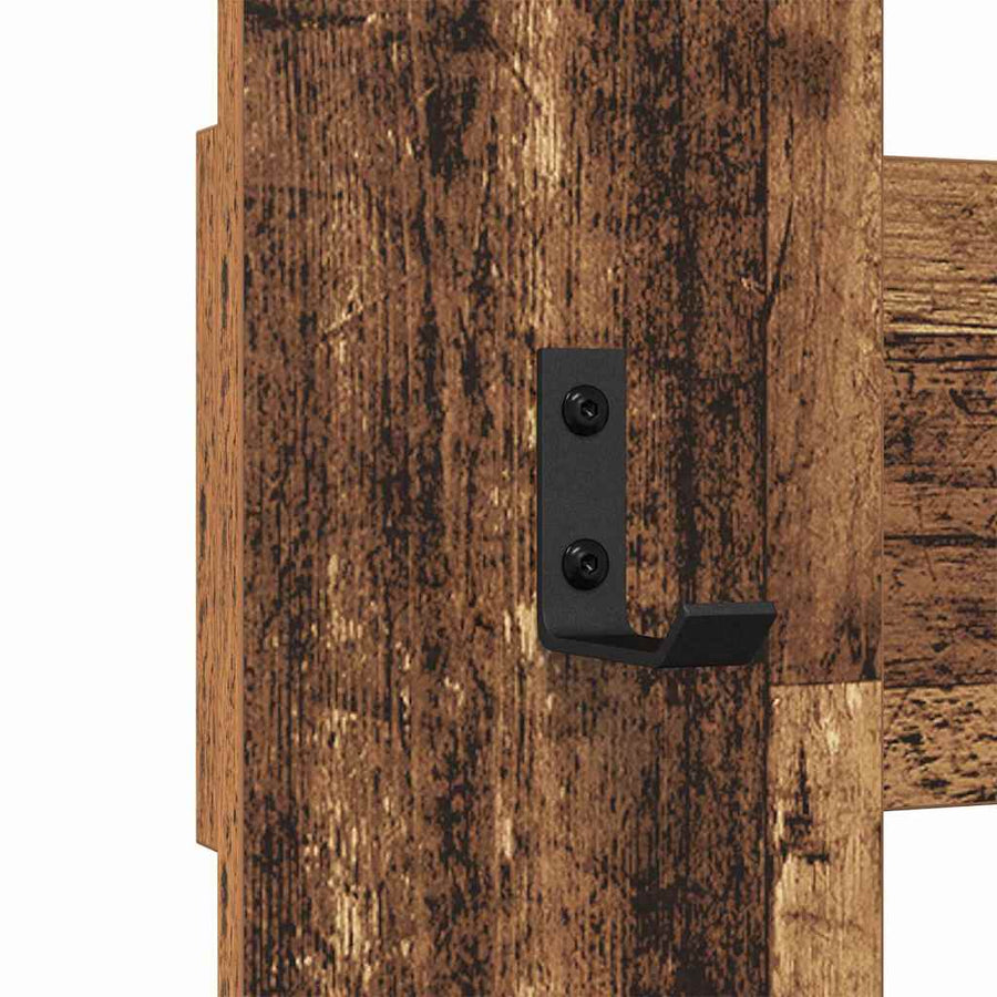 Wandgemonteerde kapstok Oudhout 65 x 3 x 100 cm Bewerkt hout