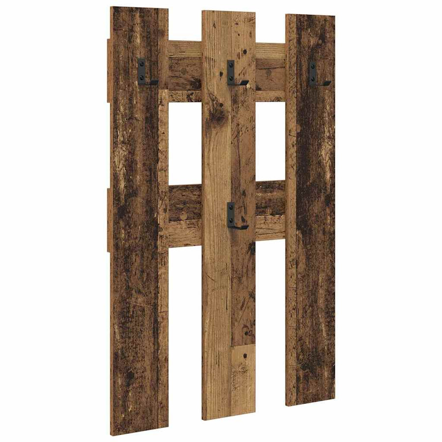 Wandgemonteerde kapstok Oudhout 65 x 3 x 100 cm Bewerkt hout