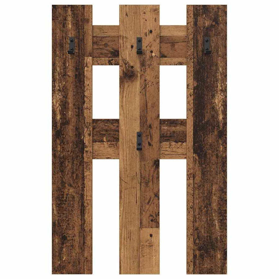 Wandgemonteerde kapstok Oudhout 65 x 3 x 100 cm Bewerkt hout