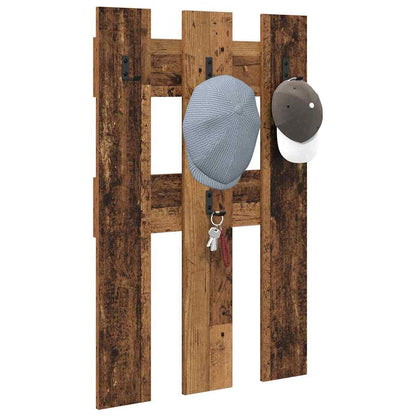 Wandgemonteerde kapstok Oudhout 65 x 3 x 100 cm Bewerkt hout