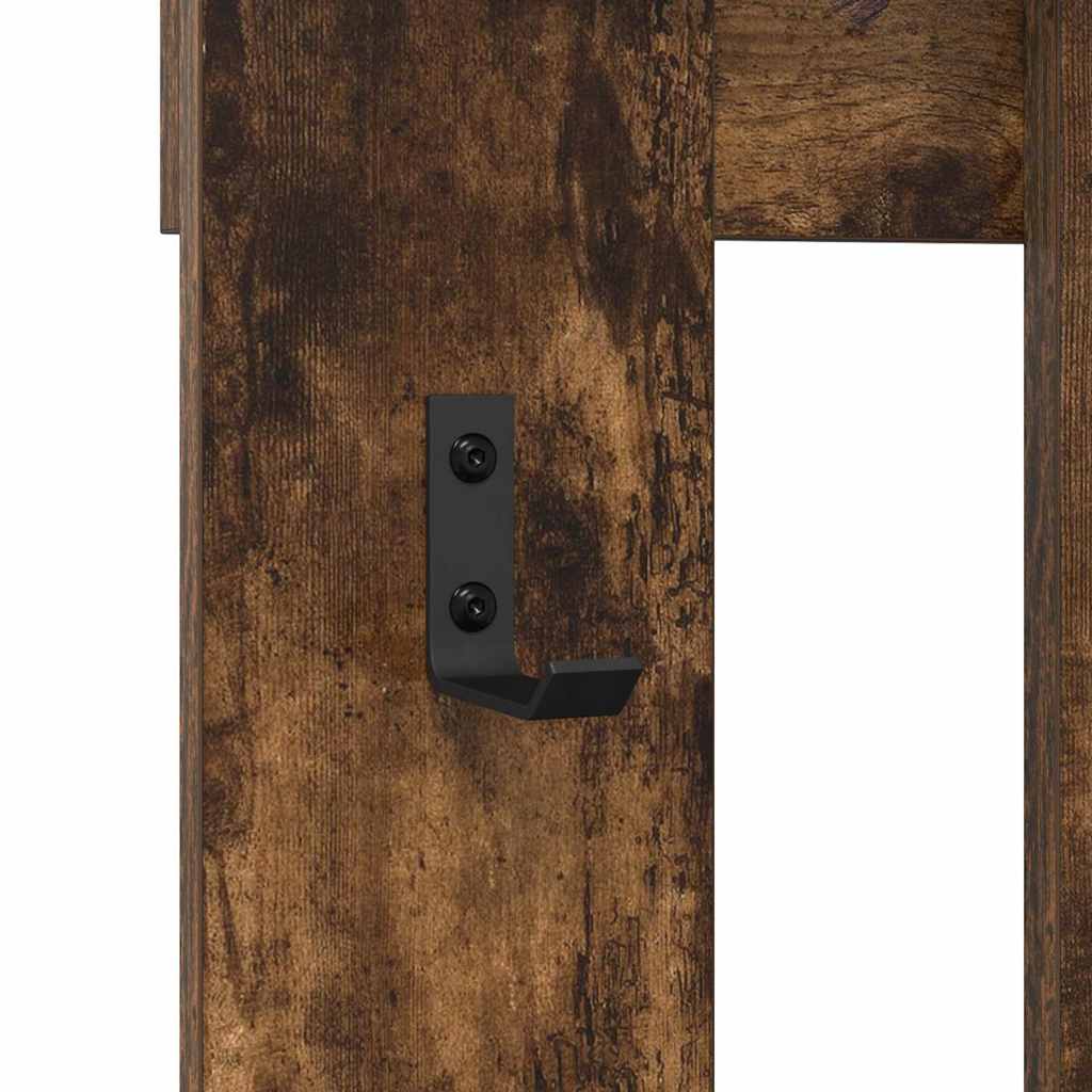 Wandgemonteerde Kapstok 100 X 10 X 100 Cm Gerookt eiken