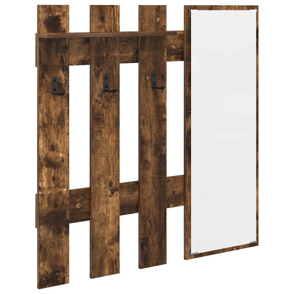 Wandgemonteerde Kapstok 100 X 10 X 100 Cm Gerookt eiken