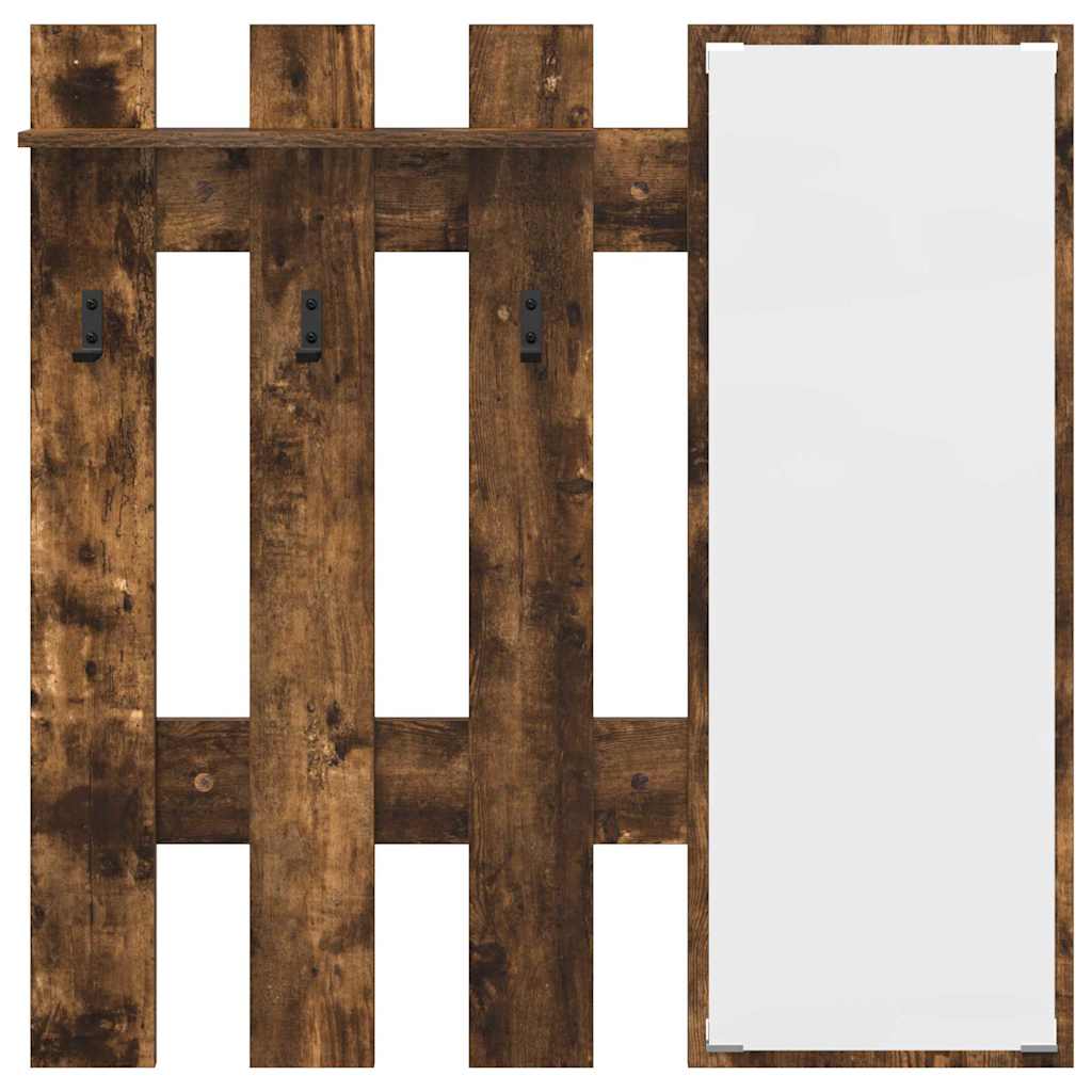 Wandgemonteerde Kapstok 100 X 10 X 100 Cm Gerookt eiken