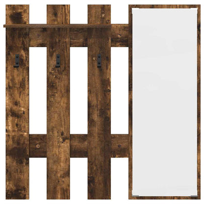Wandgemonteerde Kapstok 100 X 10 X 100 Cm Gerookt eiken