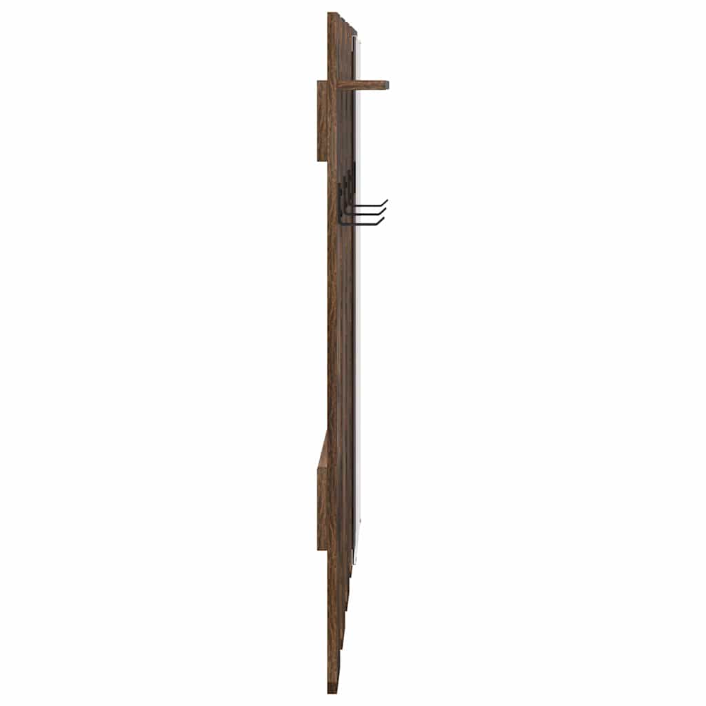 Wandgemonteerde Kapstok 100 X 10 X 100 Cm Gerookt eiken