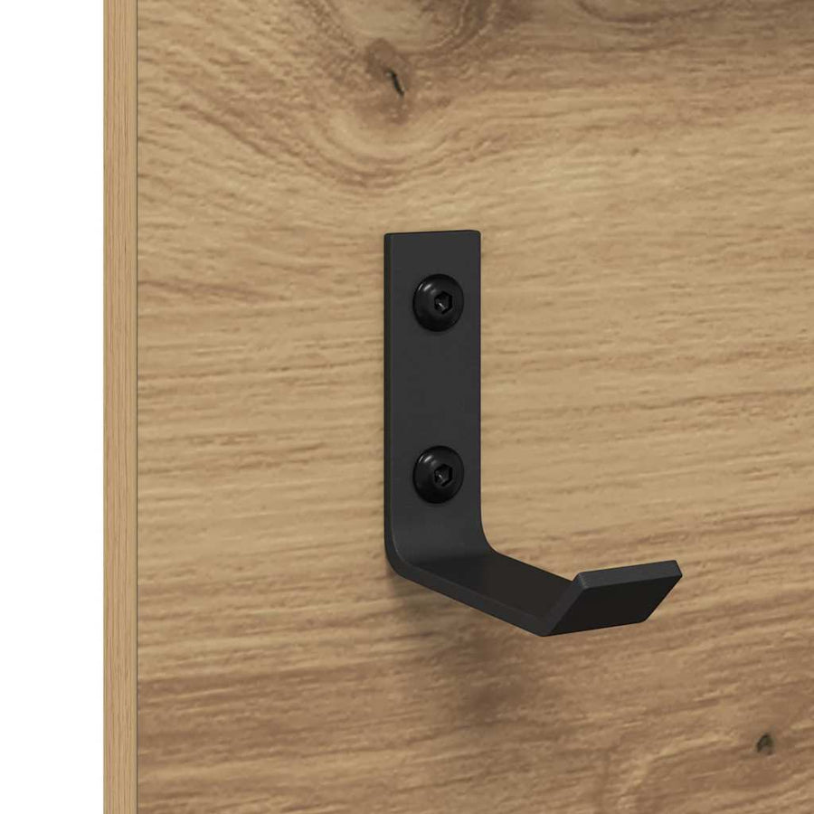Wandgemonteerde kapstok met plank Artisan Eiken 70 x 10 x 90 cm