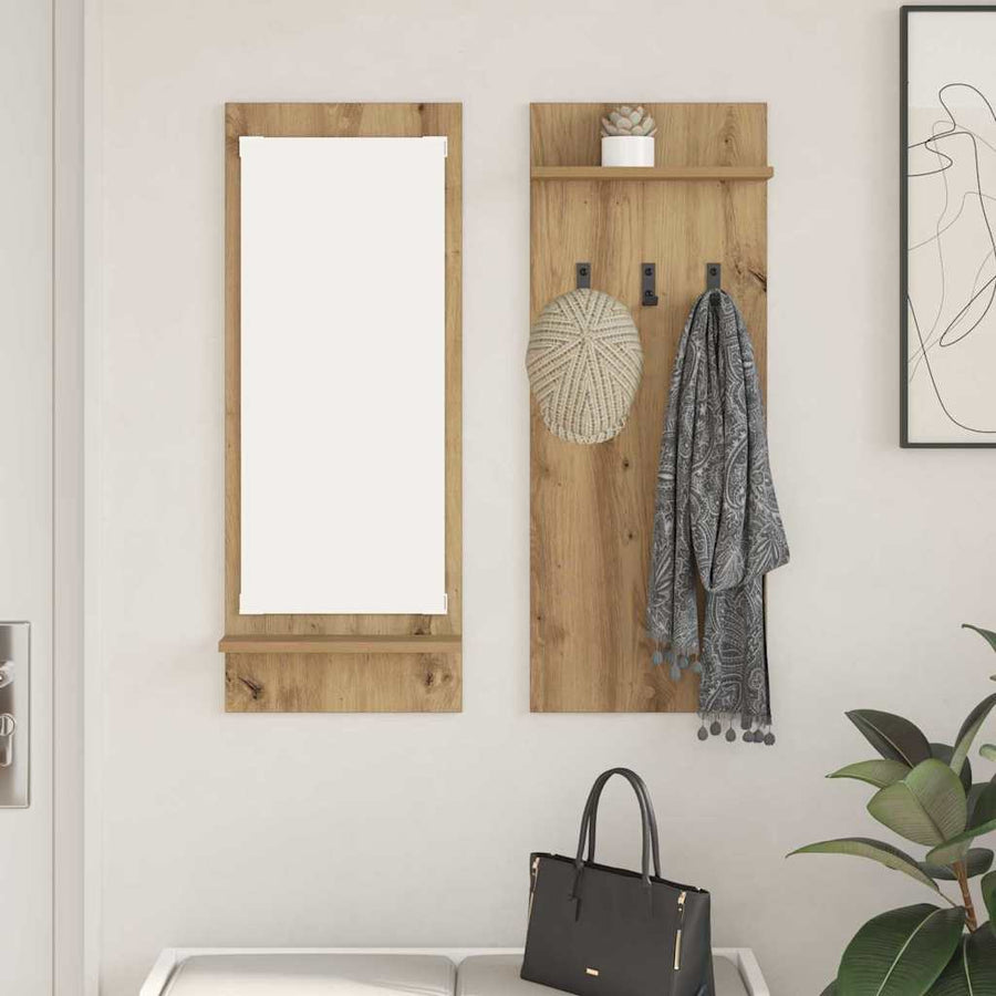 Wandgemonteerde kapstok met plank Artisan Eiken 70 x 10 x 90 cm