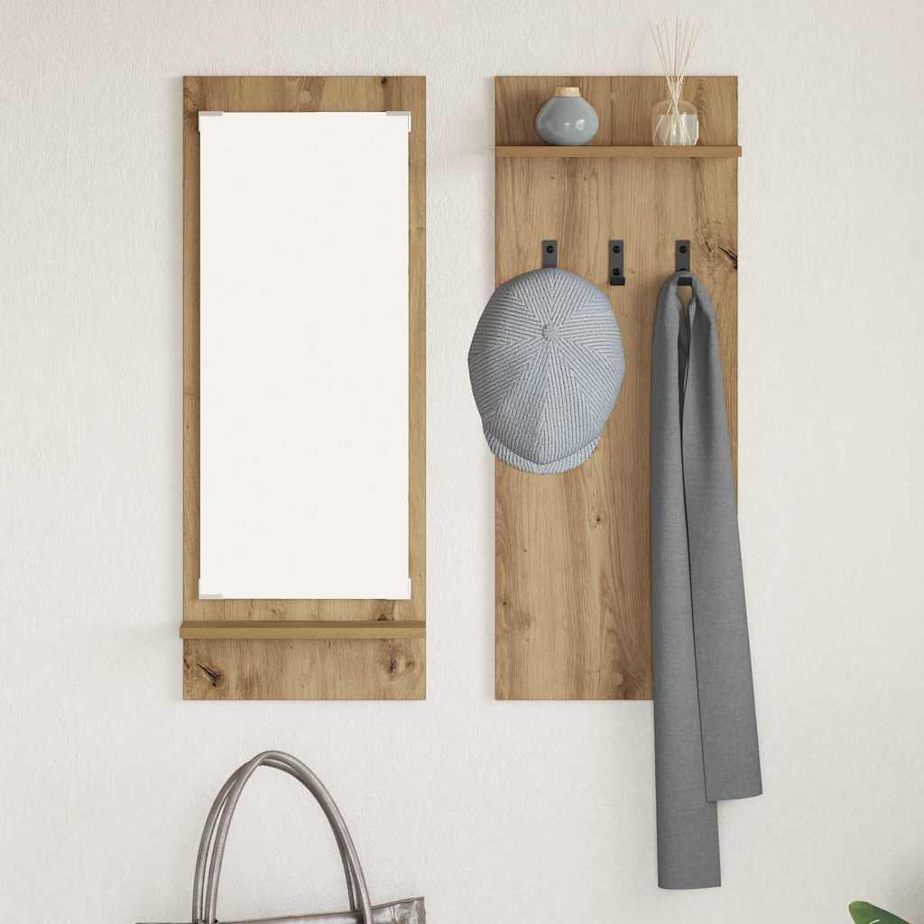 Wandgemonteerde kapstok met plank Artisan Eiken 70 x 10 x 90 cm