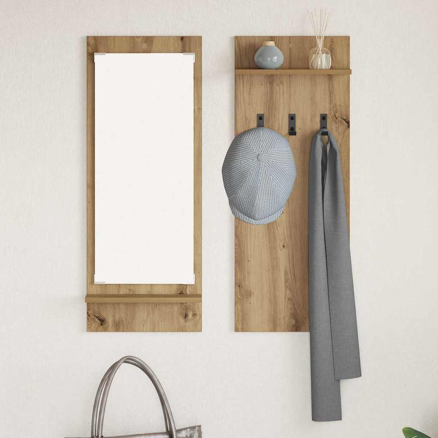 Wandgemonteerde kapstok met plank Artisan Eiken 70 x 10 x 90 cm