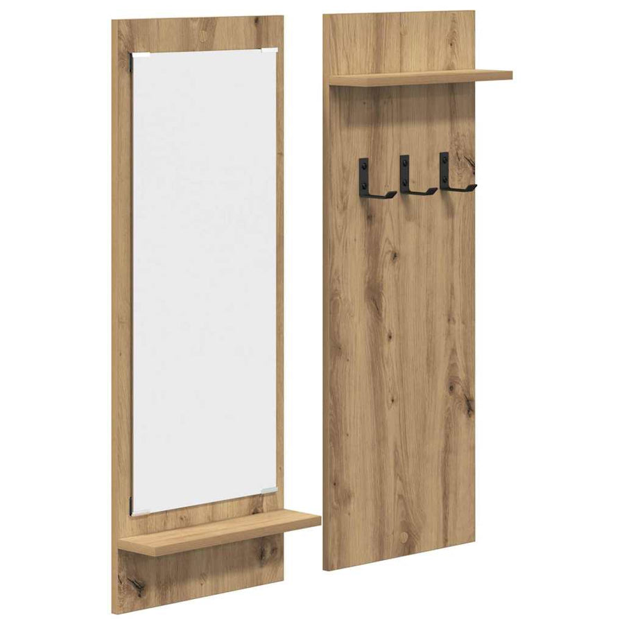 Wandgemonteerde kapstok met plank Artisan Eiken 70 x 10 x 90 cm