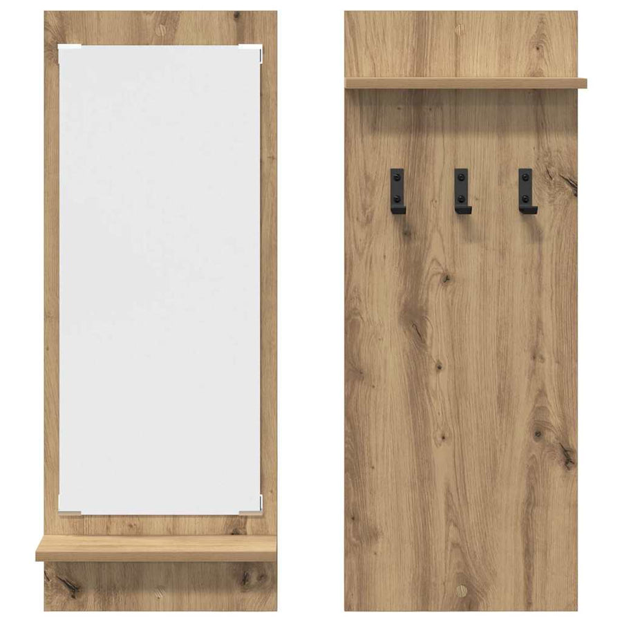Wandgemonteerde kapstok met plank Artisan Eiken 70 x 10 x 90 cm