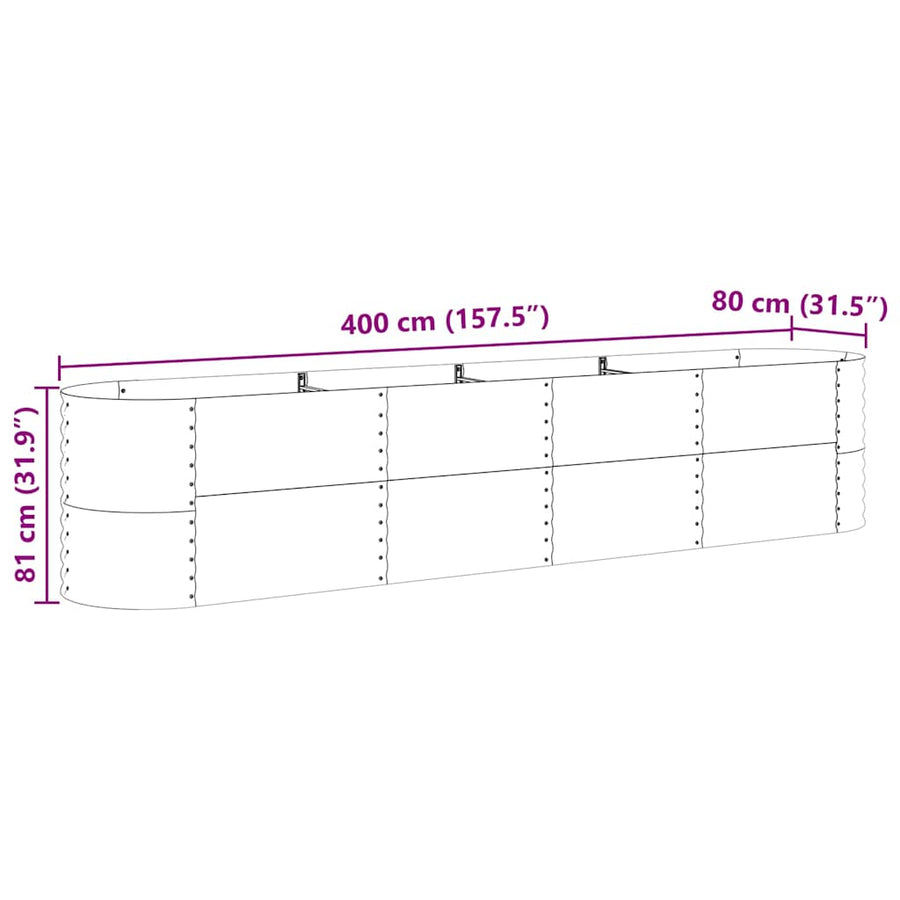Verhoogd bed Bruin 400 x 80 x 81 cm Staal