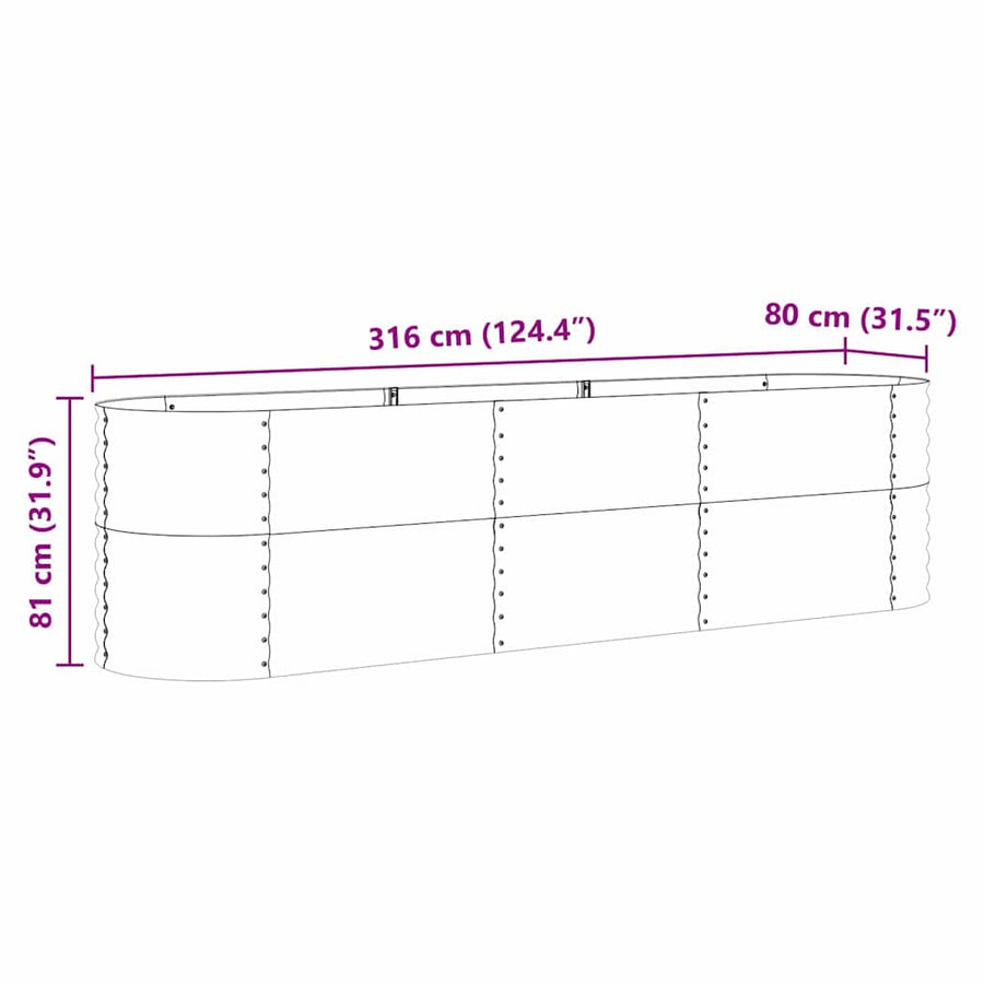 Verhoogd bed Bruin 320 x 80 x 81 cm Staal