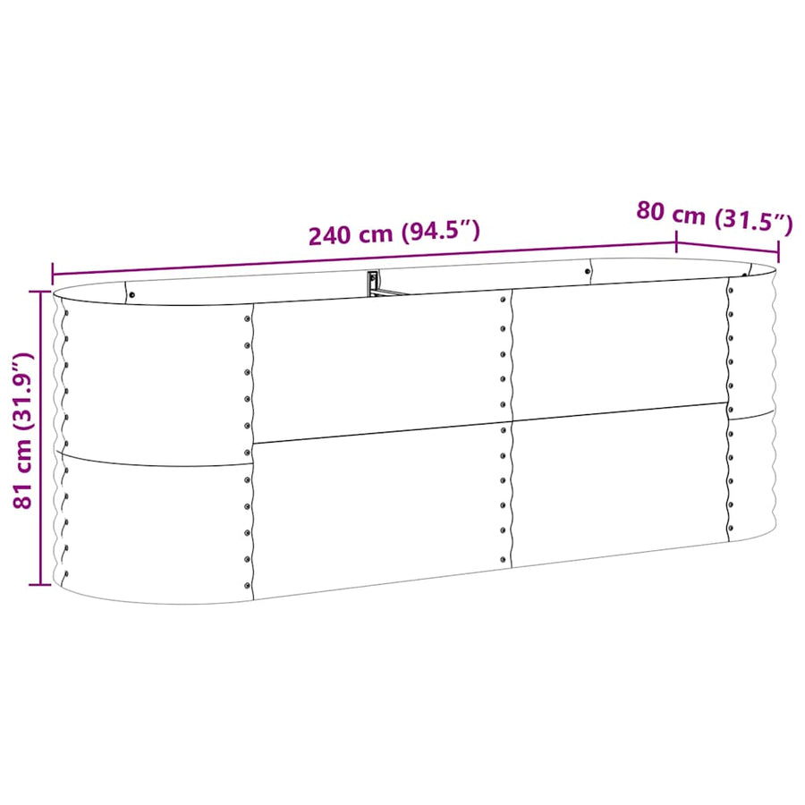Verhoogd bed Bruin 240 x 80 x 81 cm Staal