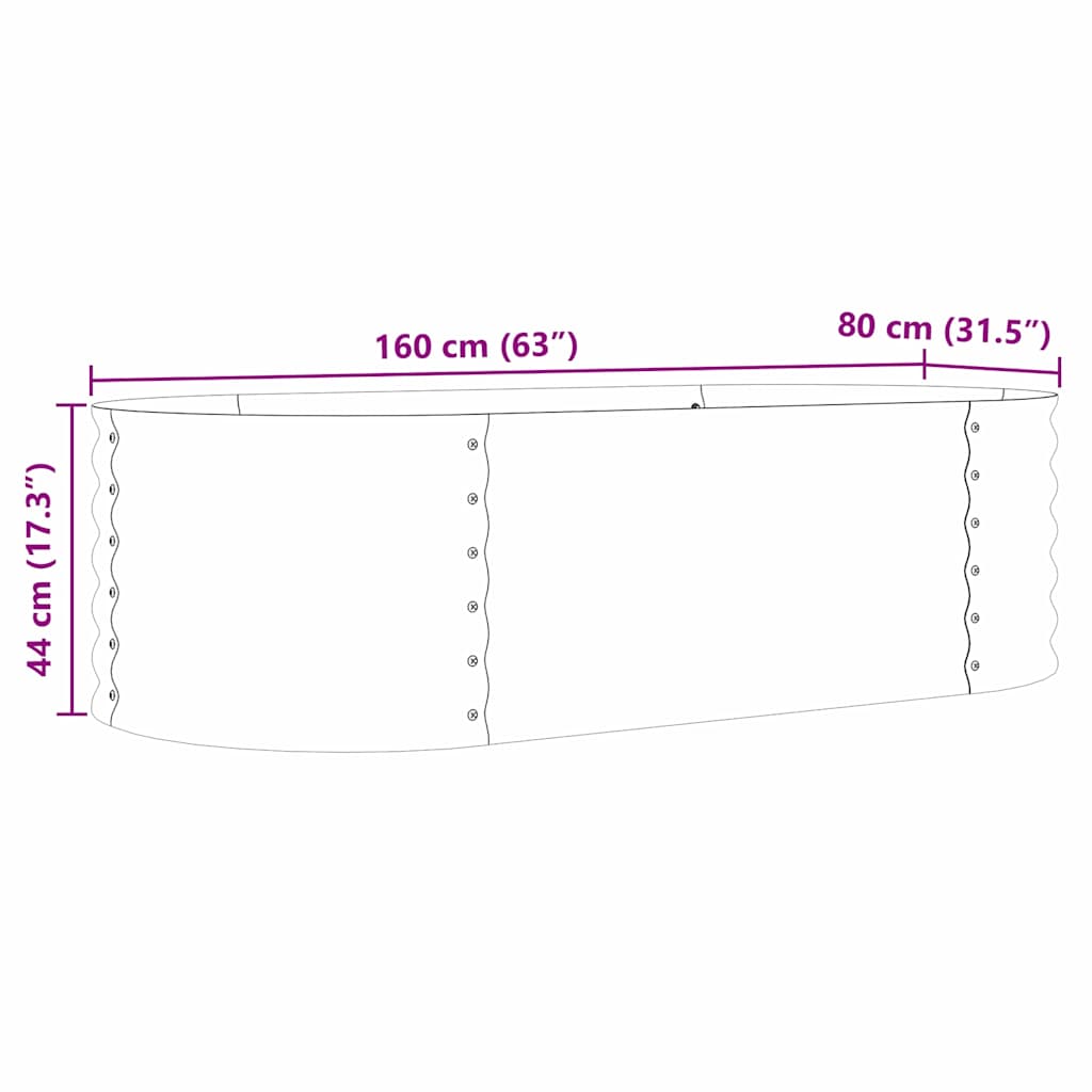 Verhoogd bed Bruin 160 x 80 x 44 cm Staal