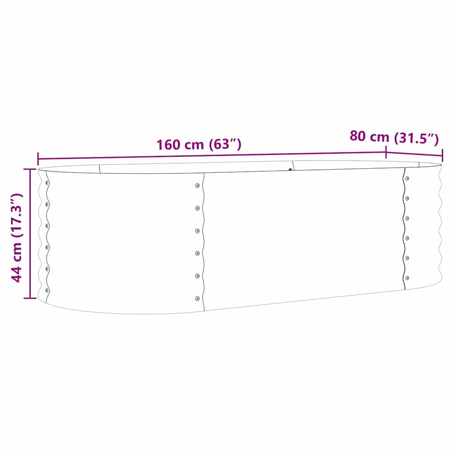 Verhoogd bed Bruin 160 x 80 x 44 cm Staal