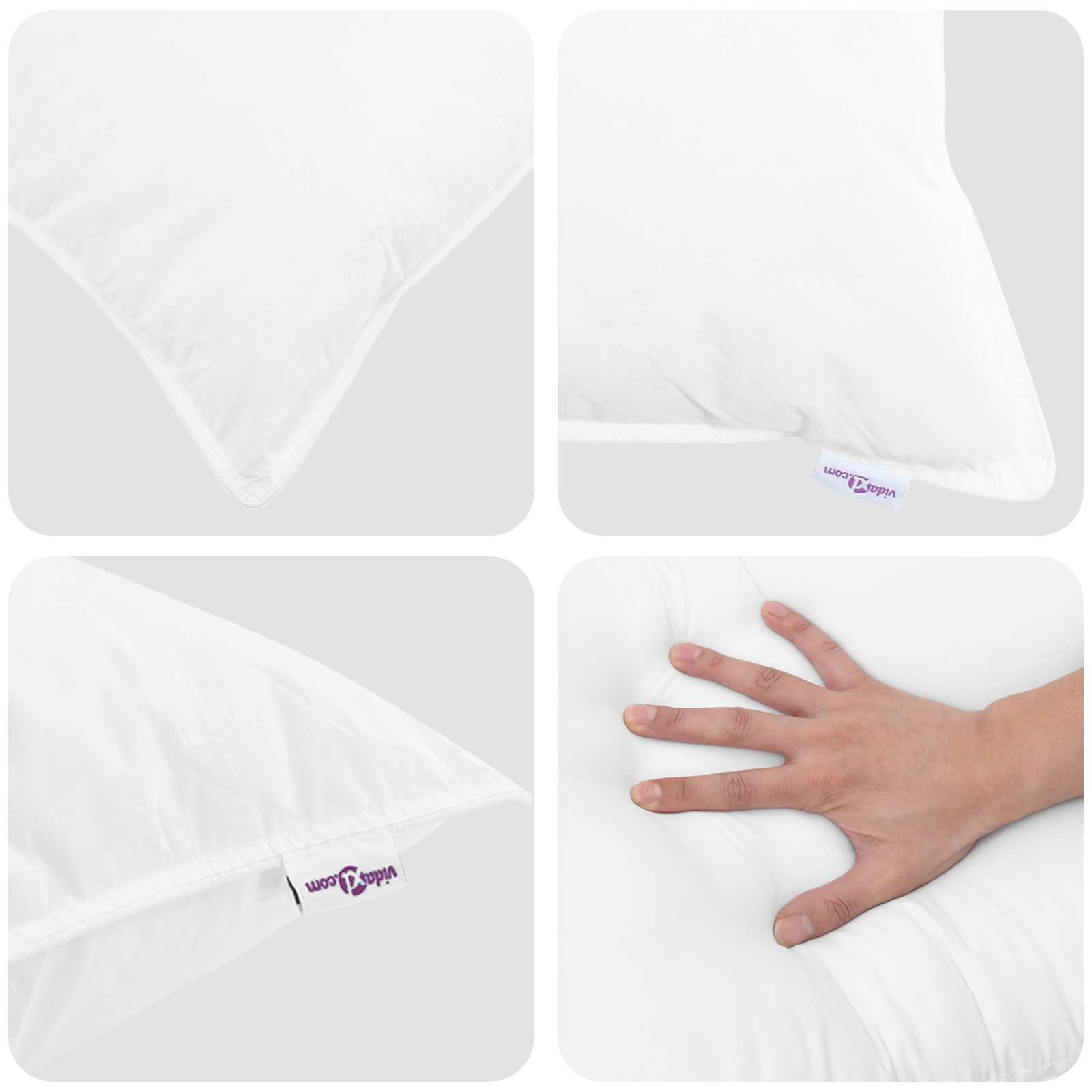 Dekbed Set Met Kussen 3 Pcs Wit Donsveertjes 200 x 220 cm 50 x 70 cm