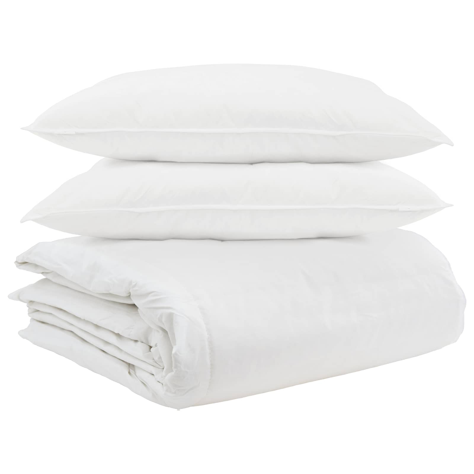 Dekbed Set Met Kussen 3 Pcs Wit Donsveertjes 200 x 220 cm 50 x 70 cm