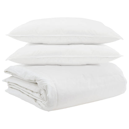 Dekbed Set Met Kussen 3 Pcs Wit Donsveertjes 200 x 220 cm 50 x 70 cm