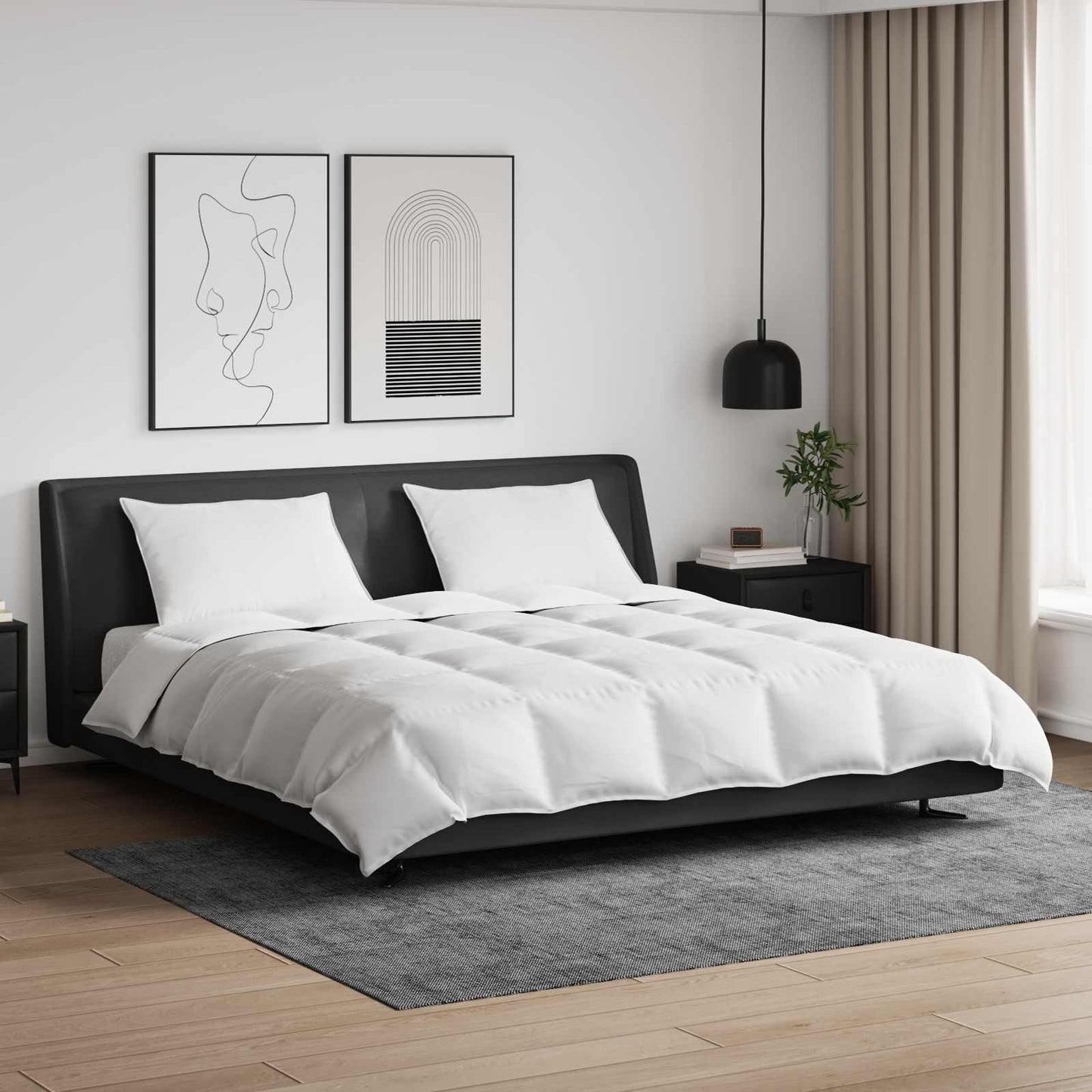 Dekbed Set Met Kussen 3 Pcs Wit Donsveertjes 240 x 220 cm 50 x 70 cm