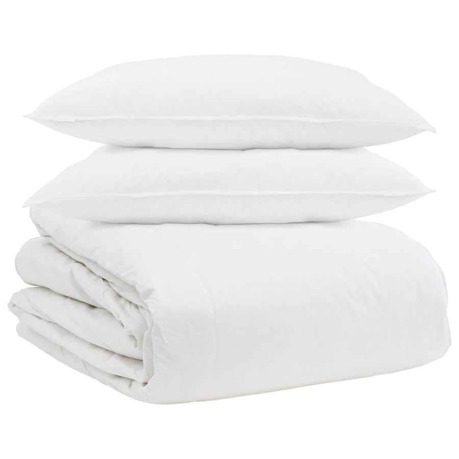Dekbed Set Met Kussen 3 Pcs Wit Donsveertjes 200 x 220 cm 50 x 70 cm
