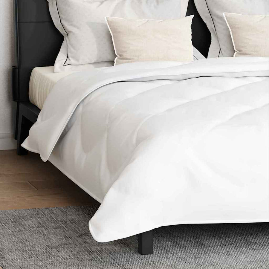 Dekbed met Kussens Geruit 3 pcs Wit 200 x 220 cm Microfibre