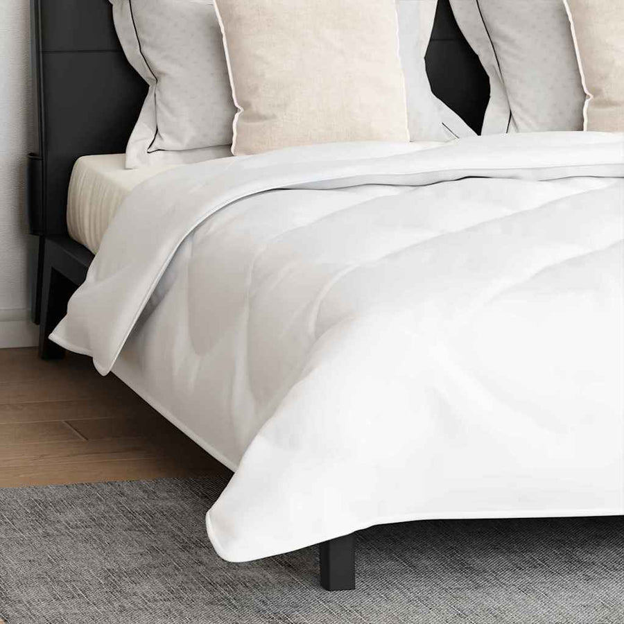 Dekbed met Kussens Geruit 3 pcs Wit 200 x 220 cm Microfibre