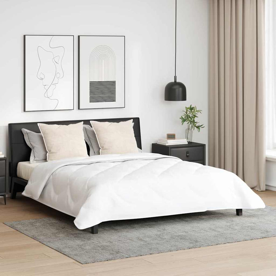 Dekbed met Kussens Geruit 3 pcs Wit 240 x 260 cm Microfibre