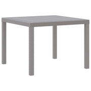 Tuinstafel poly rattan 100x100x73 cm lichtgrijs