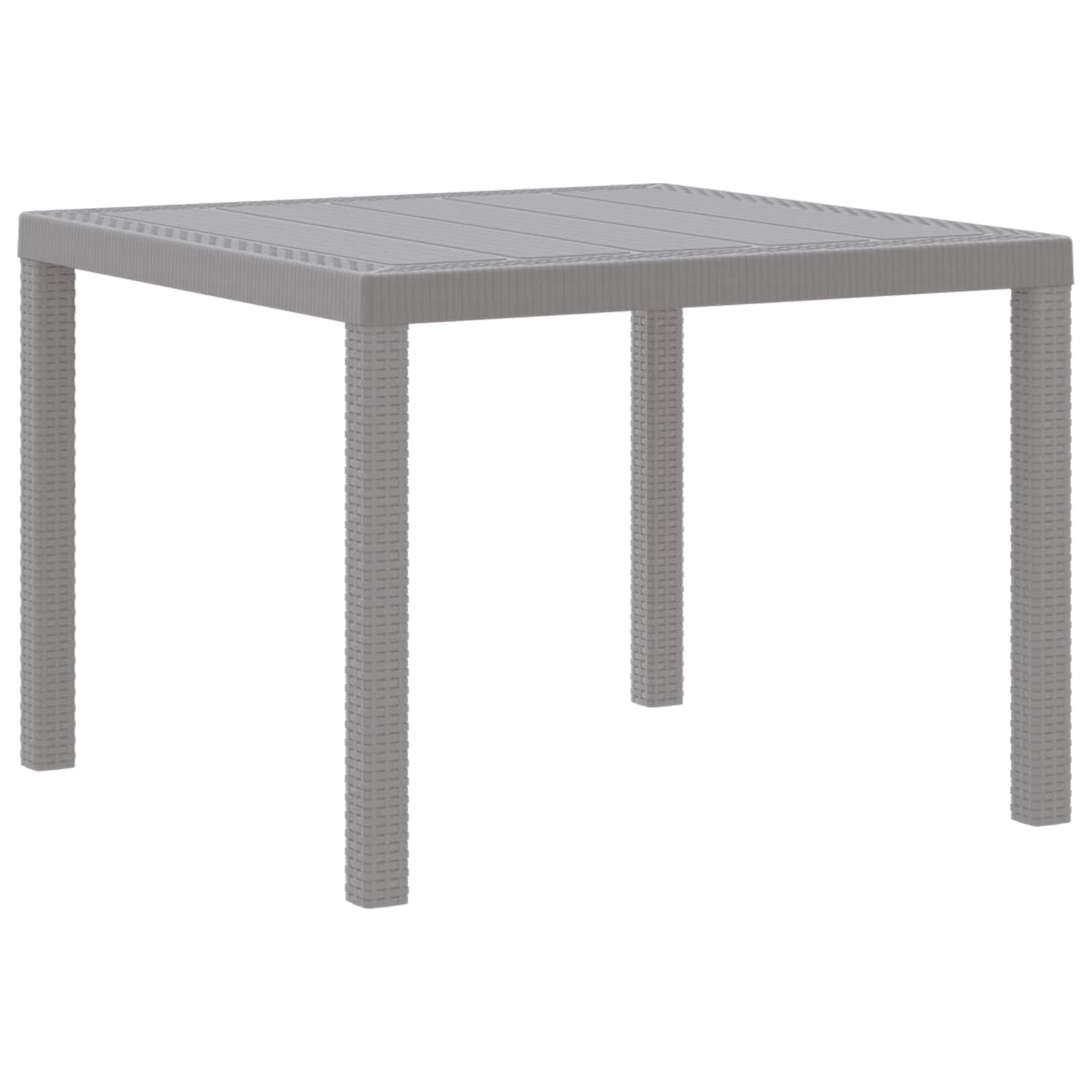 Tuinstafel Lichtgrijs 100 x 100 x 73 cm poly rattan