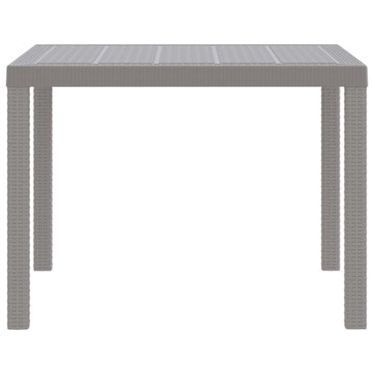 Tuinstafel Lichtgrijs 100 x 100 x 73 cm poly rattan