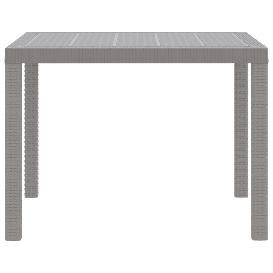 Tuinstafel Lichtgrijs 100 x 100 x 73 cm poly rattan