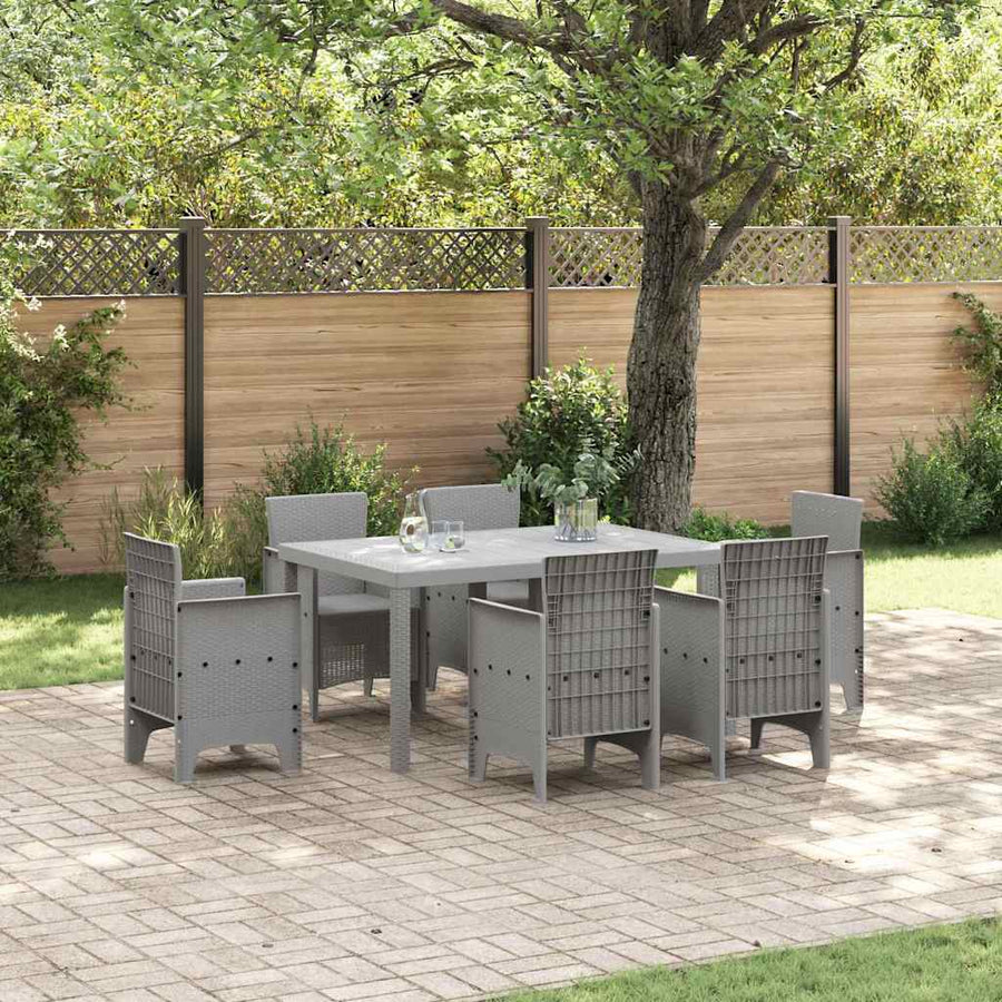 Tuinstafel Lichtgrijs 150 x 100 x 73 cm poly rattan