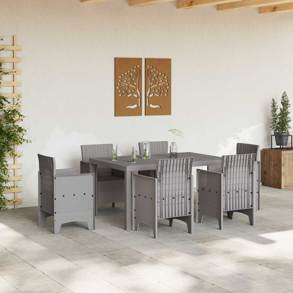 Tuinstafel Lichtgrijs 150 x 100 x 73 cm poly rattan