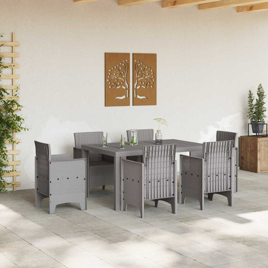 Tuinstafel Lichtgrijs 150 x 100 x 73 cm poly rattan