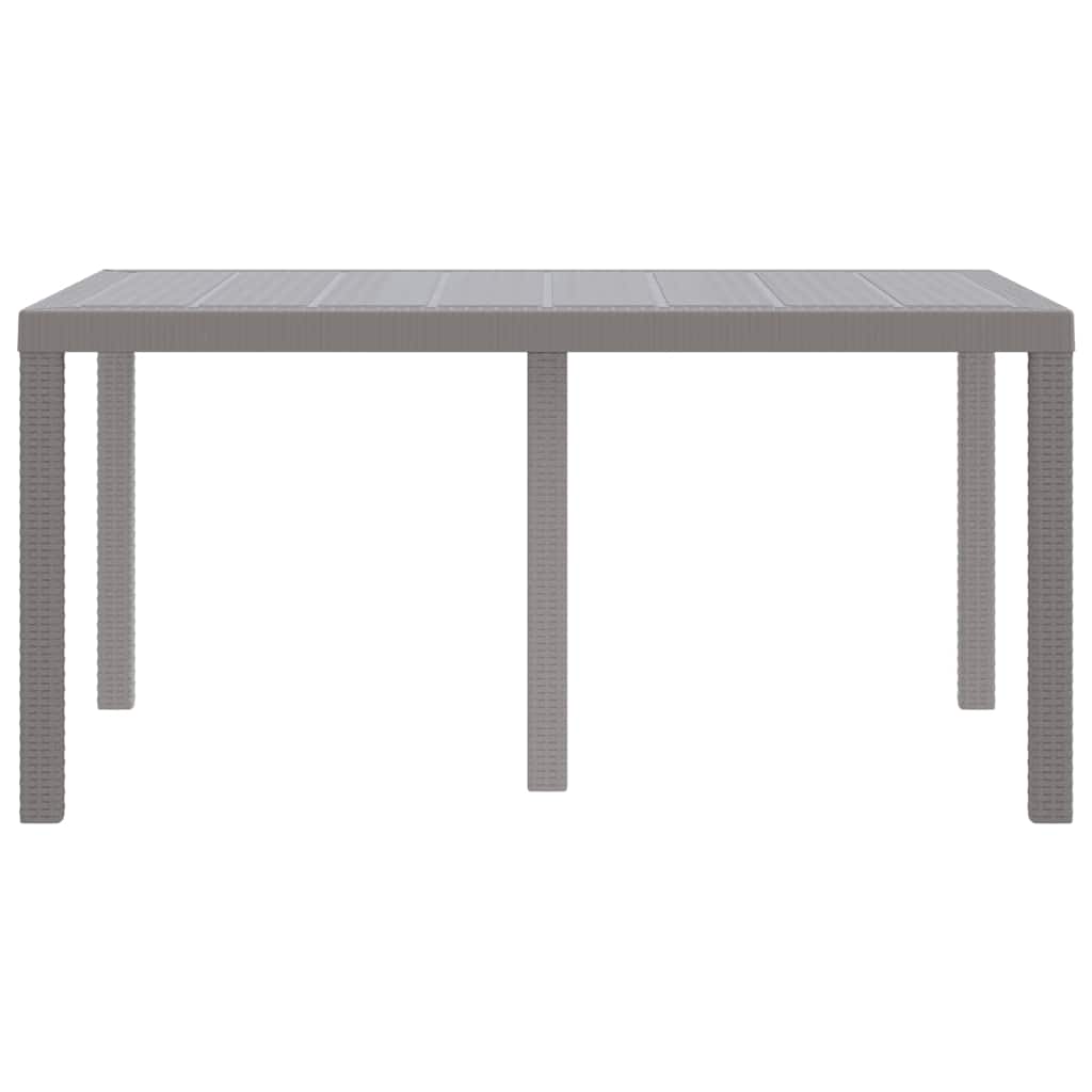 Tuinstafel Lichtgrijs 150 x 100 x 73 cm poly rattan