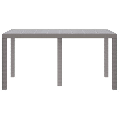 Tuinstafel Lichtgrijs 150 x 100 x 73 cm poly rattan