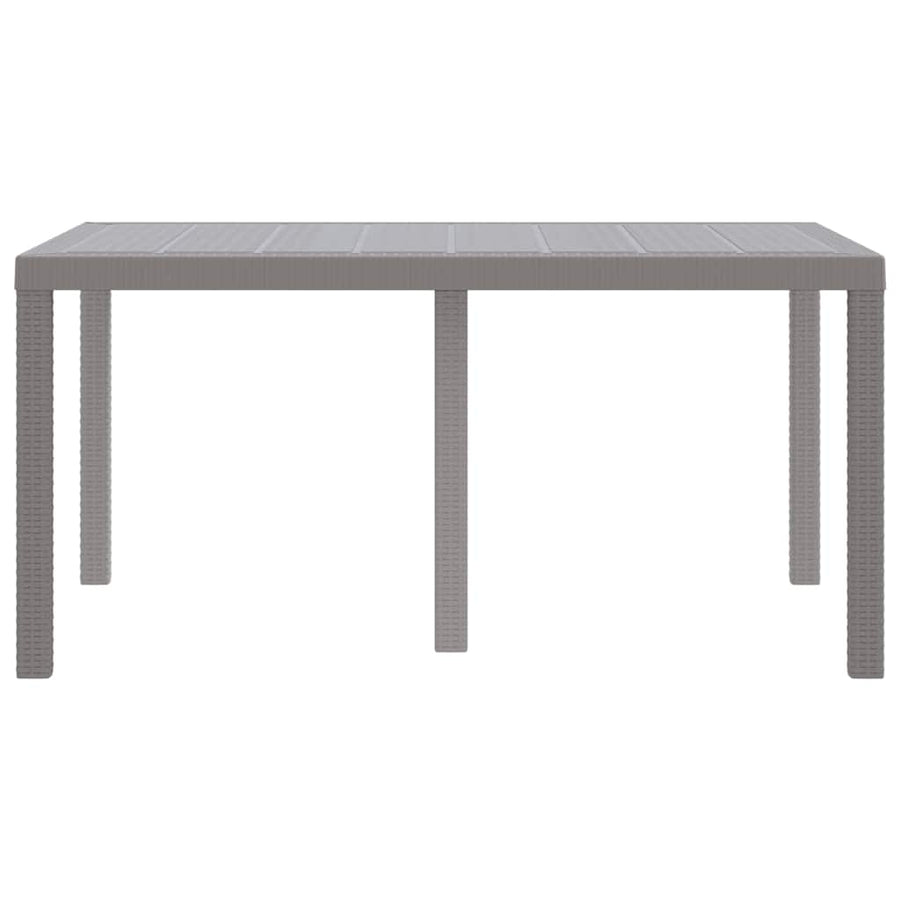 Tuinstafel Lichtgrijs 150 x 100 x 73 cm poly rattan