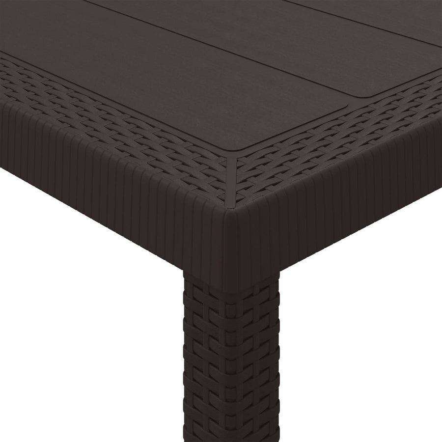 Tuinstafel Bruin 200 x 100 x 73 cm poly rattan