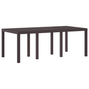 Tuintafel poly rattan 200x100x73 cm bruin