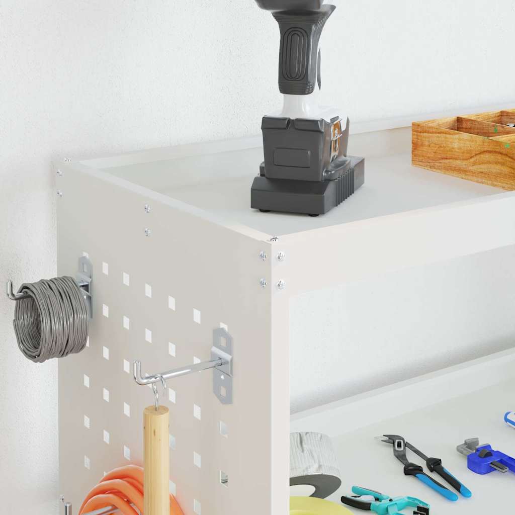 Gereedschapswagen Wit 75 x 35 x 73 cm Poedergecoat staal