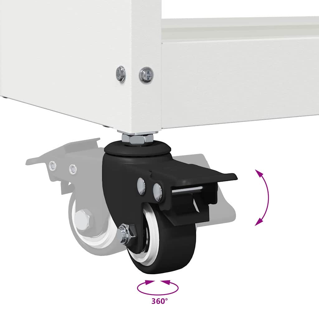 Gereedschapswagen Wit 75 x 35 x 73 cm Poedergecoat staal