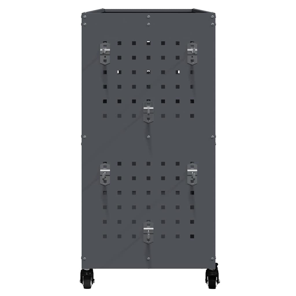 Gereedschapswagen met plank met wiel met opslag Antraciet 75 x 35 x 73 cm Metaal