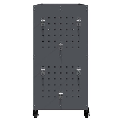 Gereedschapswagen met plank met wiel met opslag Antraciet 75 x 35 x 73 cm Metaal