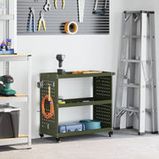 Gereedschapswagen 75x35x73 cm olijfgroen koudgewalst staal