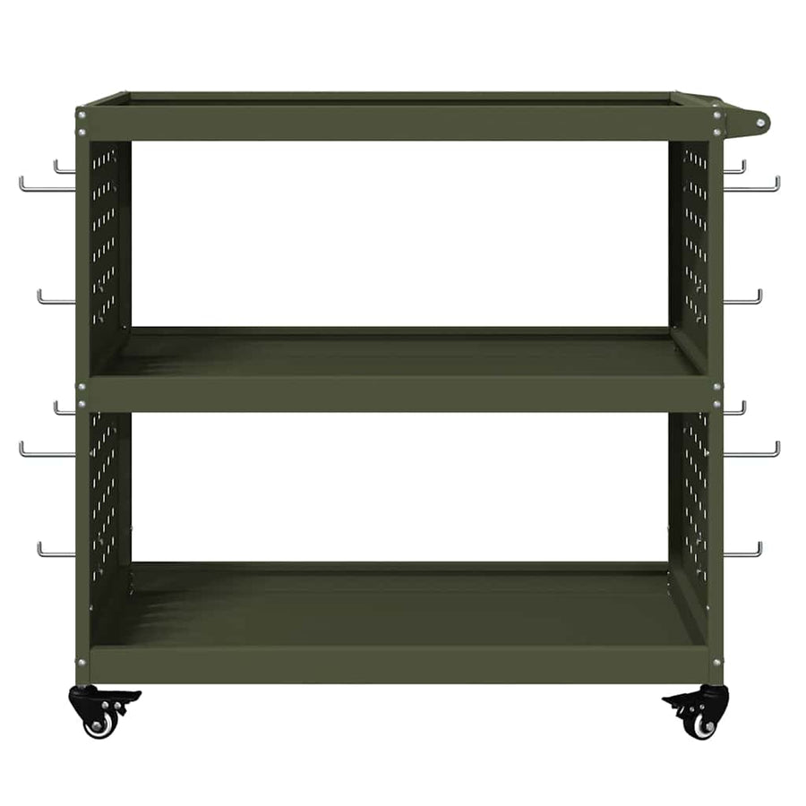 Gereedschapswagen Olijfgroen 75 x 35 x 73 cm Poedergecoat staal